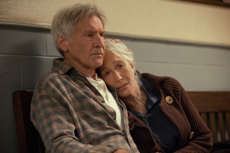 Harrison Ford as Jacob Dutton and Helen Mirren as Cara Dutton in season 2, episode 7 of 1923 streaming on Paramount+. Photo credit: Lo Smith/Paramount+.
