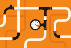 Pipes with a pressure meter