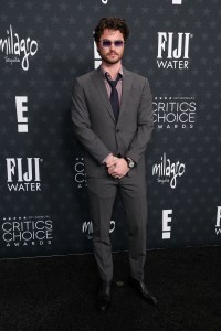 Chase Stokes at the 30th Annual Critics Choice Awards held at The Barker Hangar on February 7, 2025 in Santa Monica, California.