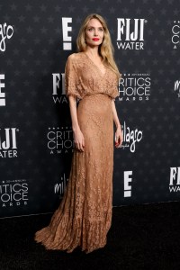 Angelina Jolie at the 30th Annual Critics Choice Awards held at The Barker Hangar on February 7, 2025 in Santa Monica, California.