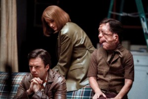 A DIFFERENT MAN, from left: Sebastian Stan, Renate Reinsve, Adam Pearson, 2024. © A24 / Courtesy Everett Collection
