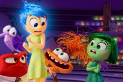 INSIDE OUT 2, from left: Fear (back, voice: Tony Hale), Anger (voice: Lewis Black), Joy (voice: Amy Poehler), Anxiety (voice: Maya Hawke), Disgust (voice: Liza Lapira), 2024. © Walt Disney Studios Motion Pictures /Courtesy Everett Collection