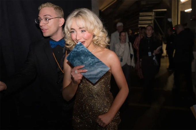sabrina carpenter backstage at grammys