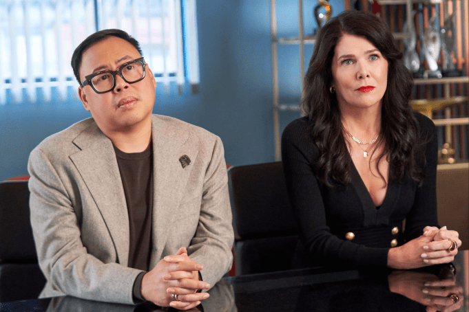 Nico Santos and Lauren Graham in "The Z-Suite"